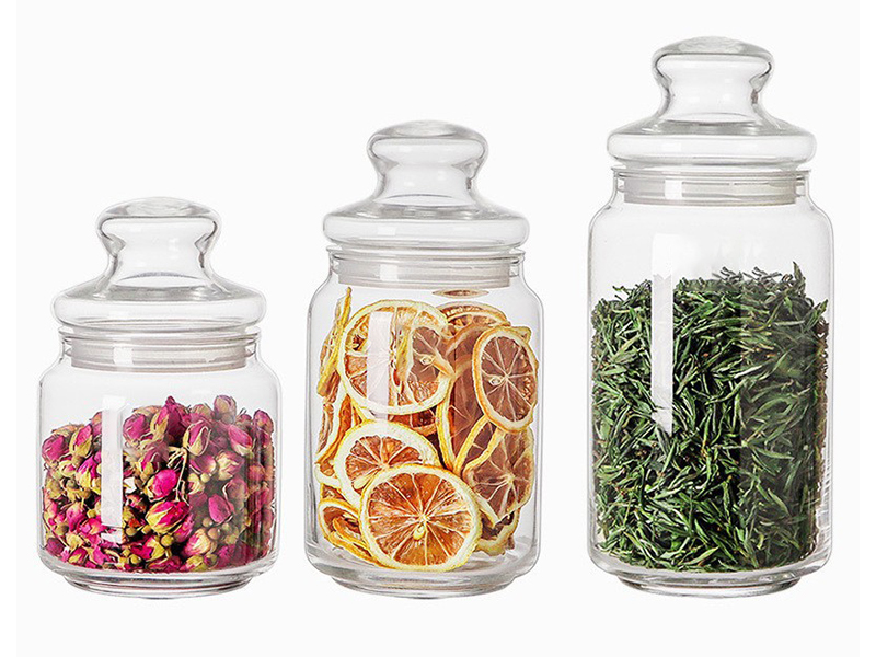 500ML 750ML 1000ML Food Glass Storage Jar with Airtight Lid