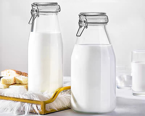 Easy Open Buckle Airtight Sealed Glass Beverage Milk Bottles