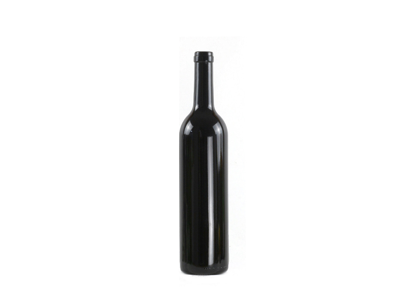 750ml Round Matte Black Wine Bottle