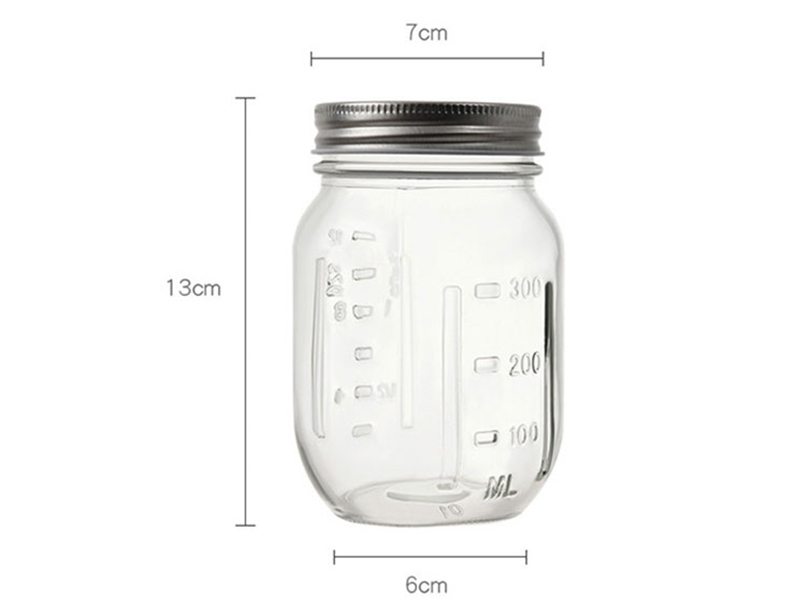 Glass Mason Jars With Scale 500ml