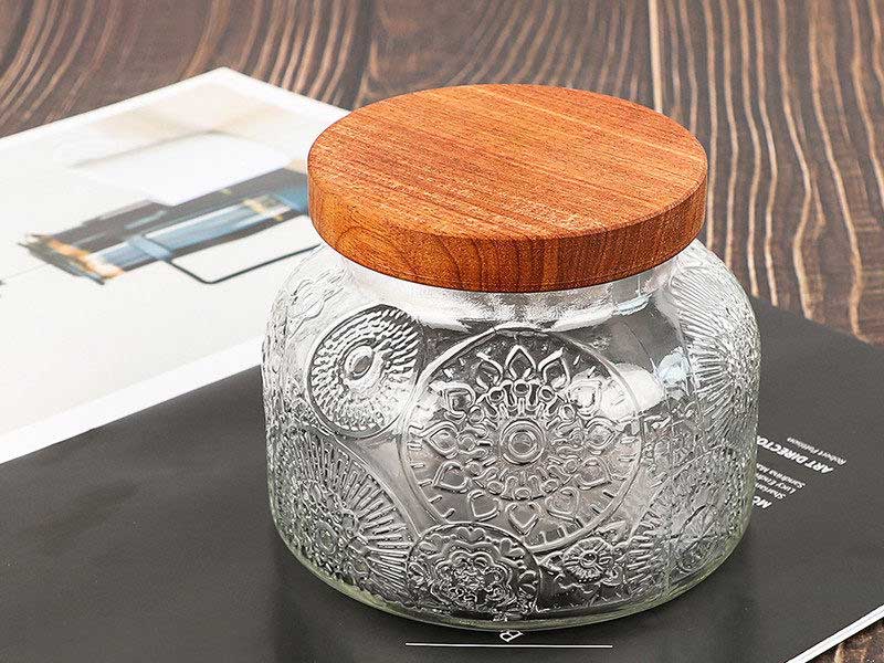 Glass storage jars for household use