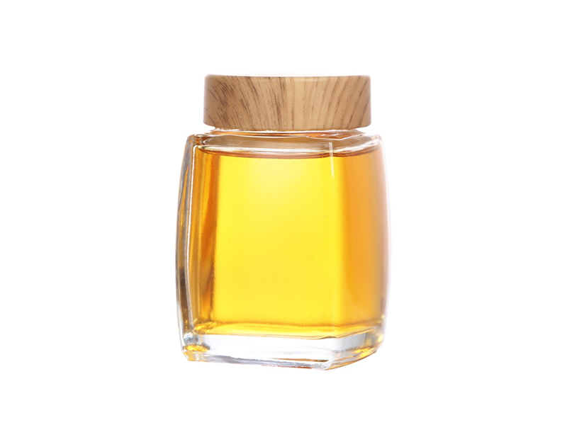 Square glass sealed jar honey bottle