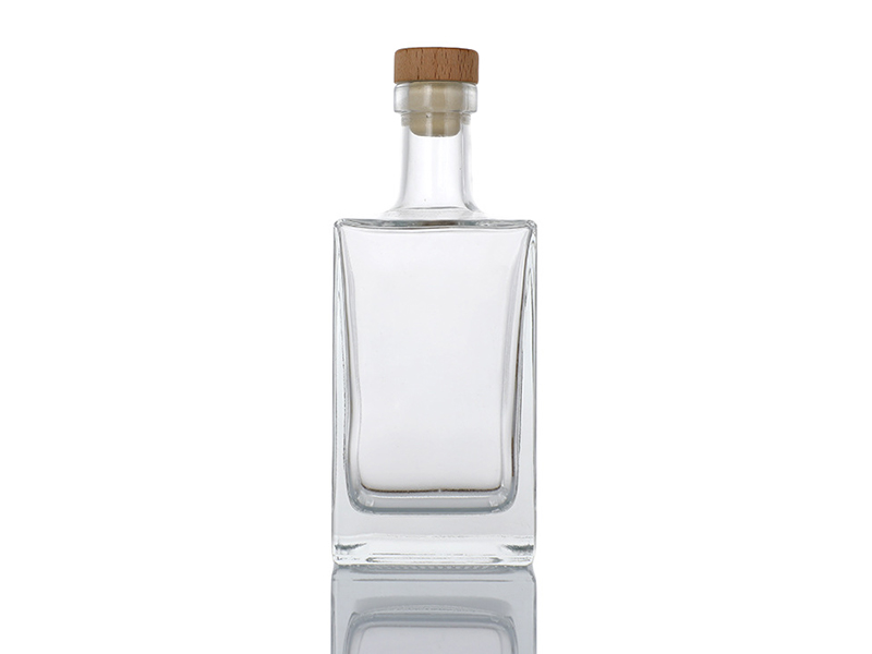 Transparent square wine bottle 375ml