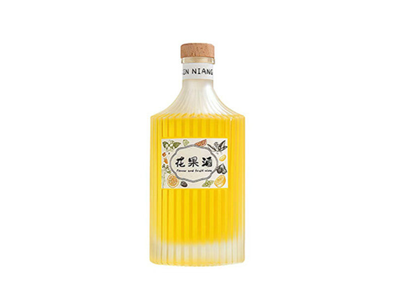 Transparent thickened glass empty wine bottle