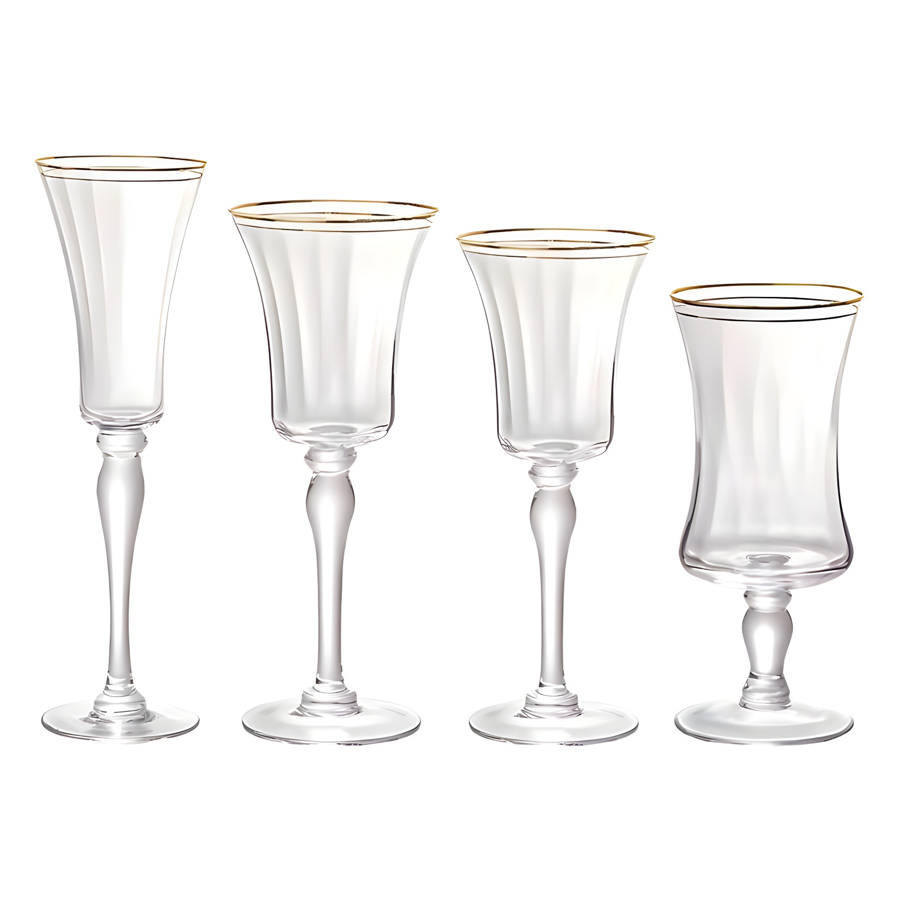230ml Nordic gold-rimmed transparent wine glass