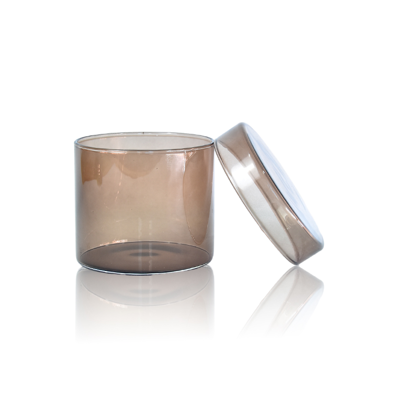 Color Empty Candle Glass Jars with Glass Lid