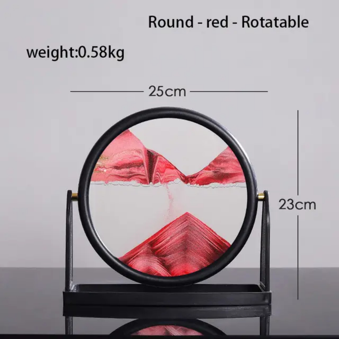 Sand art round glass clock hourglass