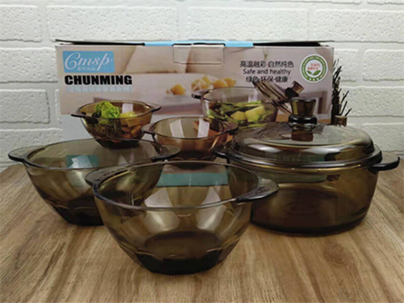 1000ml Crystal Double Ear Salad Glass Bowl
