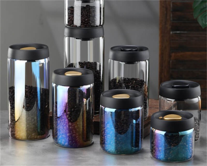 1200ml Round Glass Coffee Jars Plastic Lid