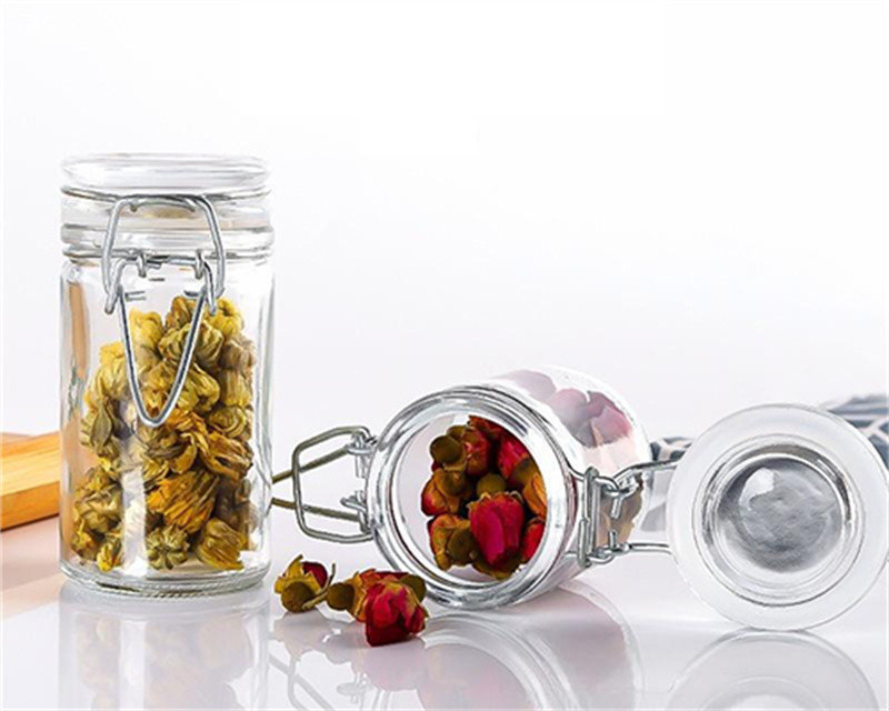 120ml Square Glass Spice Jars With Glass Lids