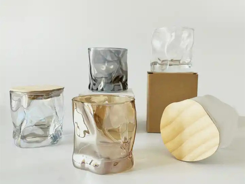 170ml twisted glass jar scented candle jar