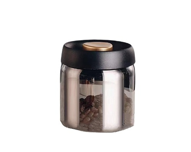 1800ml Transparent Black Glass Coffee Jars
