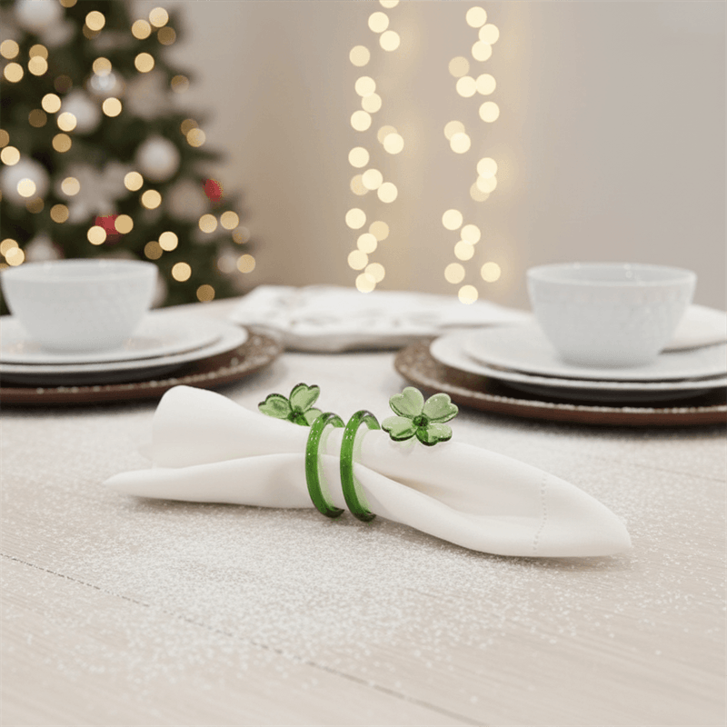 4.5cm Flower-shaped handcrafted glass napkin holder