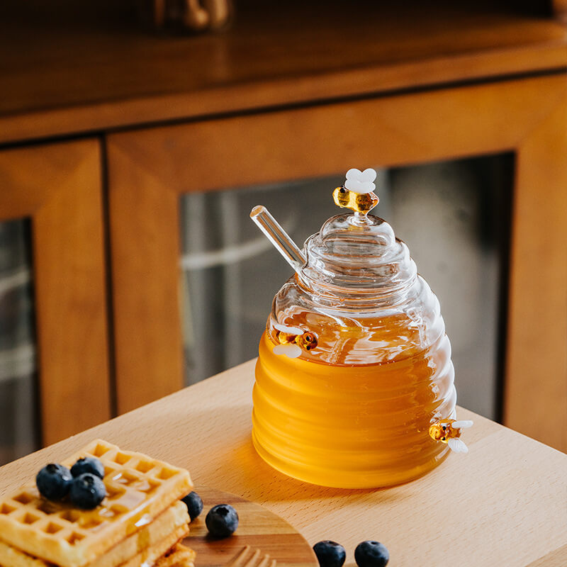 450ml Clear Honey Jar Borosilicate Glass