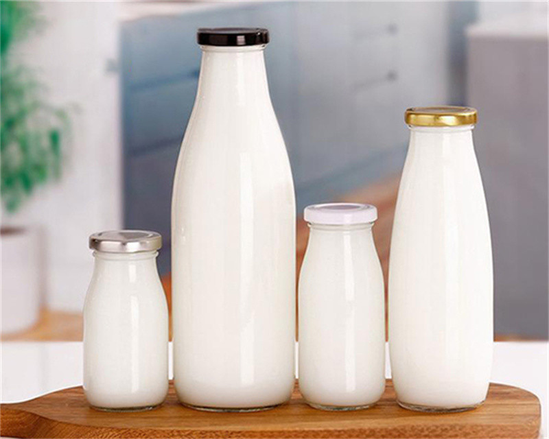 500ml 1000ml Glass Milk Bottles Wholesale Metal Lid