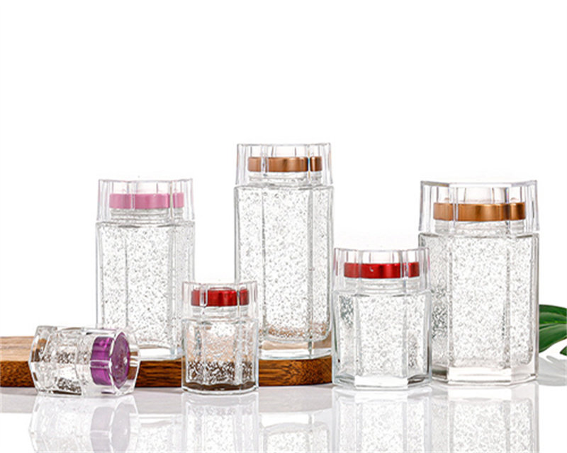 750ml Hexagon Glass Jars Customizable Logo