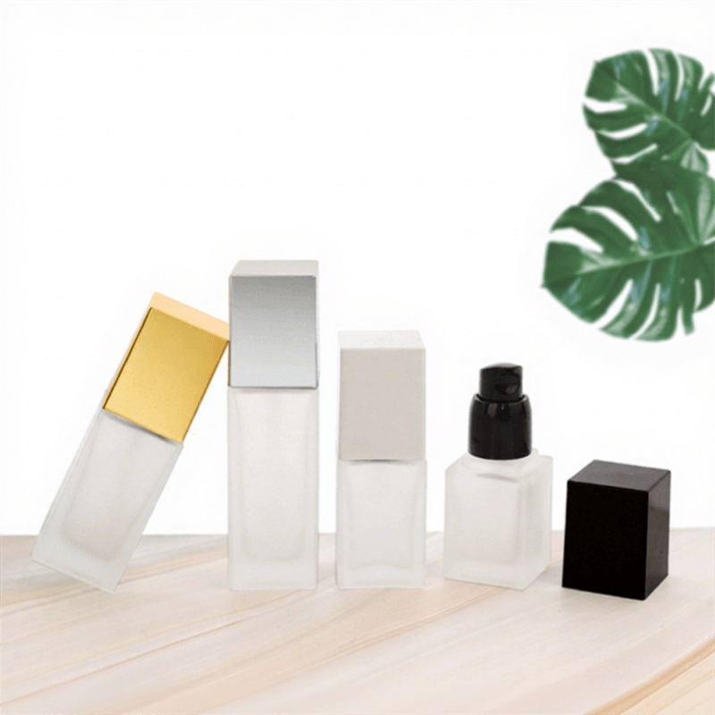 Frosted Square Glass Cosmetic Bottle 30ml