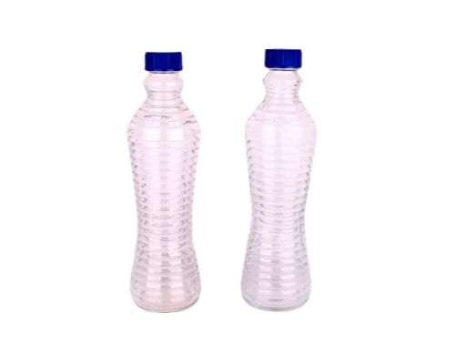 1000ml Round Clear Mineral Water Glass Bottle Plastic Lid
