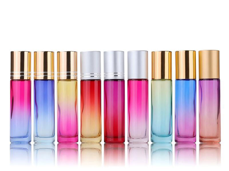 10ml Gradient Rainbow Color Glass Roller  Bottles