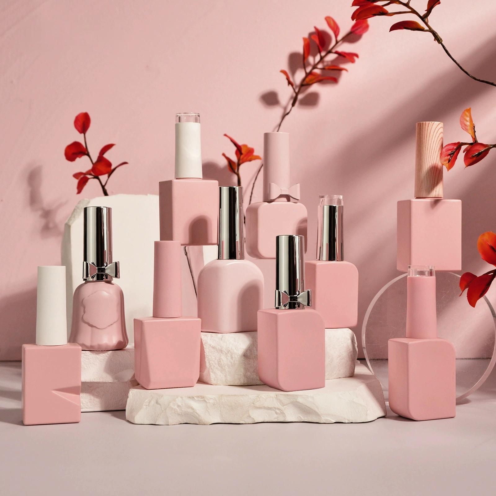 15ML Electroplated Silver Nail Polish Bottle Customizable Logo
