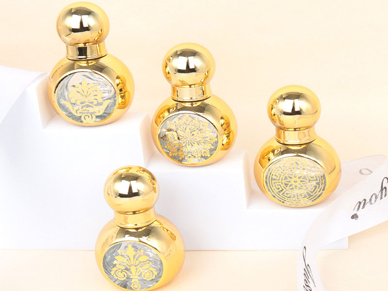15ml Luxury Gold-Plated Essential Oil Glass Roller Bottles