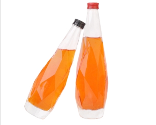 300ml 500ml Round Clear Glass Soda Bottles Customizable Logo