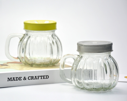 350ml Clear Mini Pumpkin Mason Jars With Handles