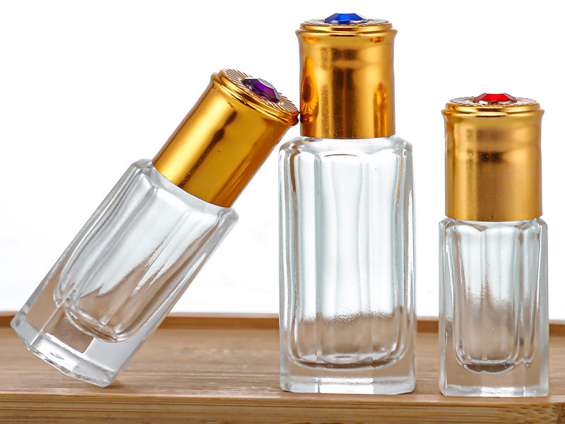 3ml 6ml 9ml 12ml Clear Hexagon Glass Roller Bottles