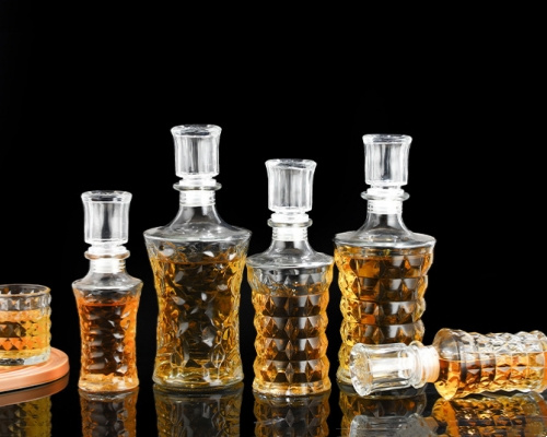 500ml 750ml Round Clear Glass Alcohol Bottles