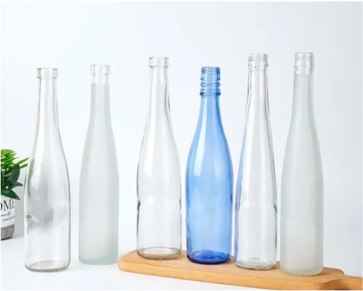 500ml Blue Round Soda Glass Bottle With Metal Lid