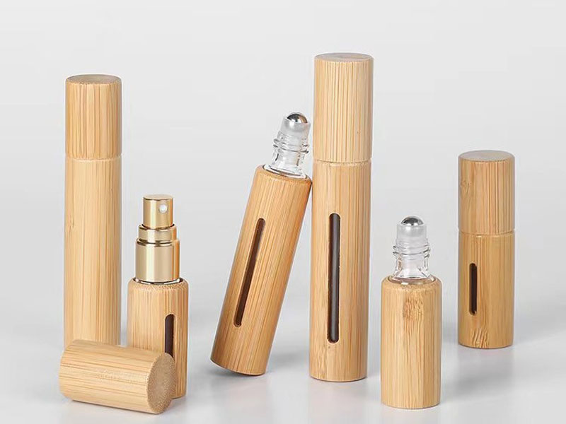 5ml Round Glass Bamboo Essential Oil Roller Bottle
