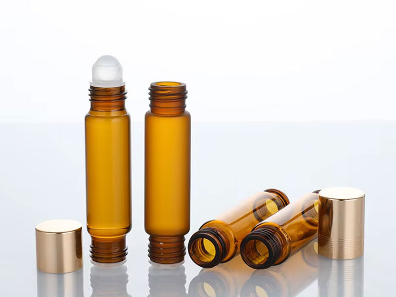 Wholesale 10ml Amber Frosted Glass Essential Oil Roller Bottle