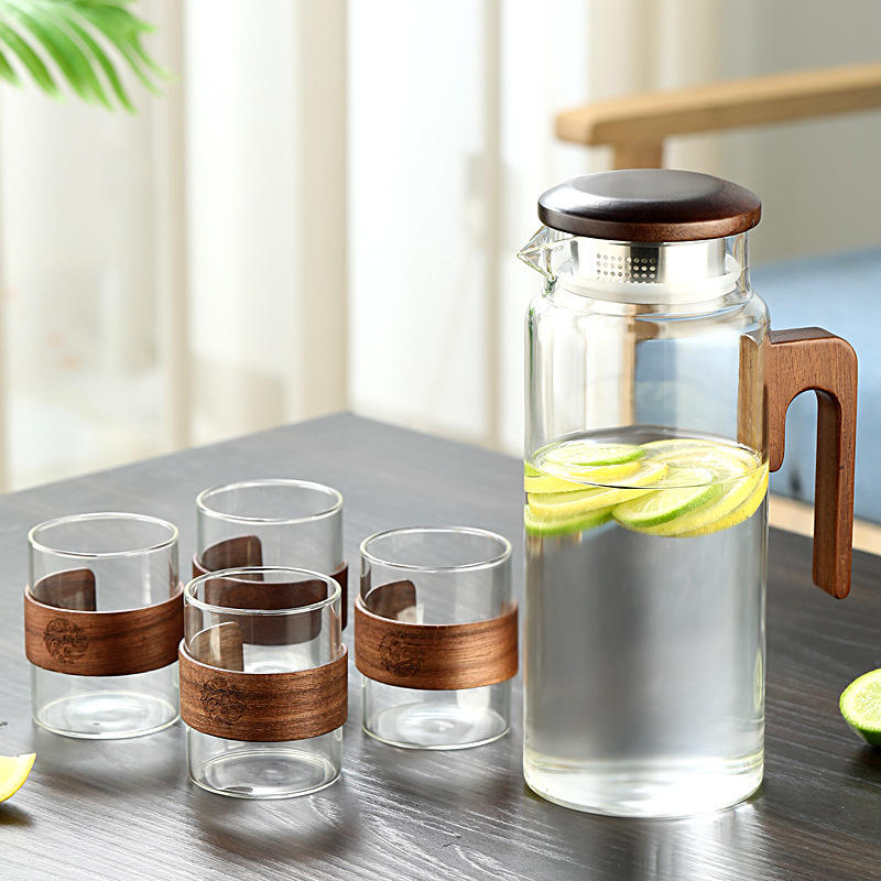 1500ml Modern Aesthetic Borosilicate Glass Pitcher Set