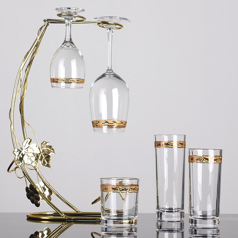 200ml Frosted Electroplating Cloud Pattern Red Wine Glass Set