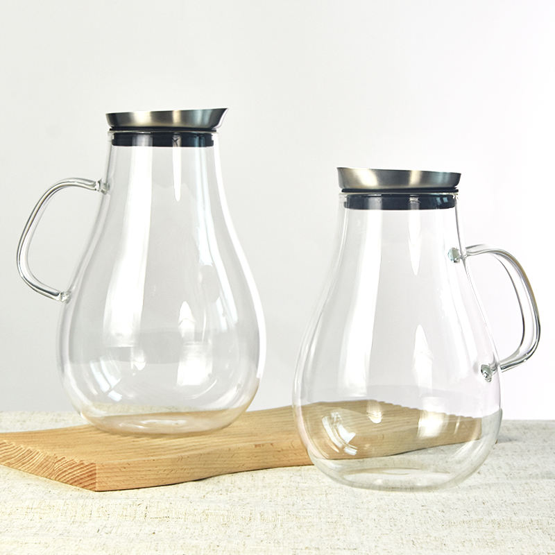 2L 2.5L High Temperature Resistant Glass Cold Water Kettle