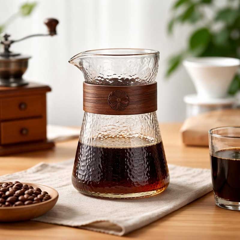 500ml Borosilicate Glass Tea Carafe with Filter Custom Logo