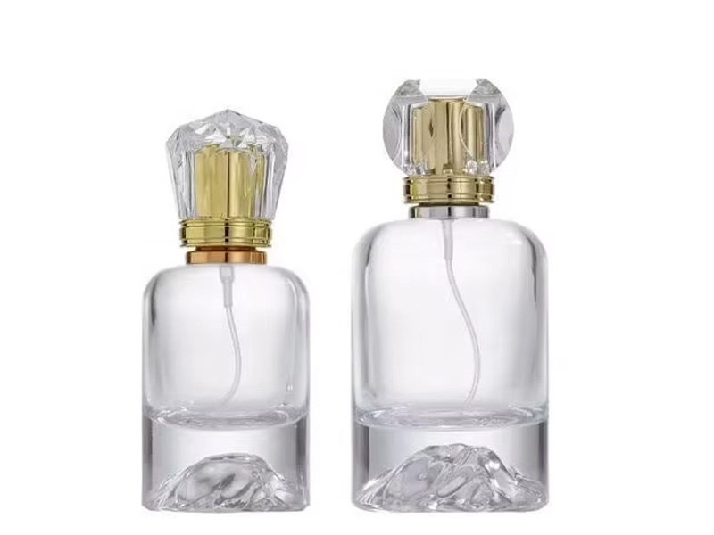 50ml Glass Perfume Bottles Transparent Frosted Cylindrical