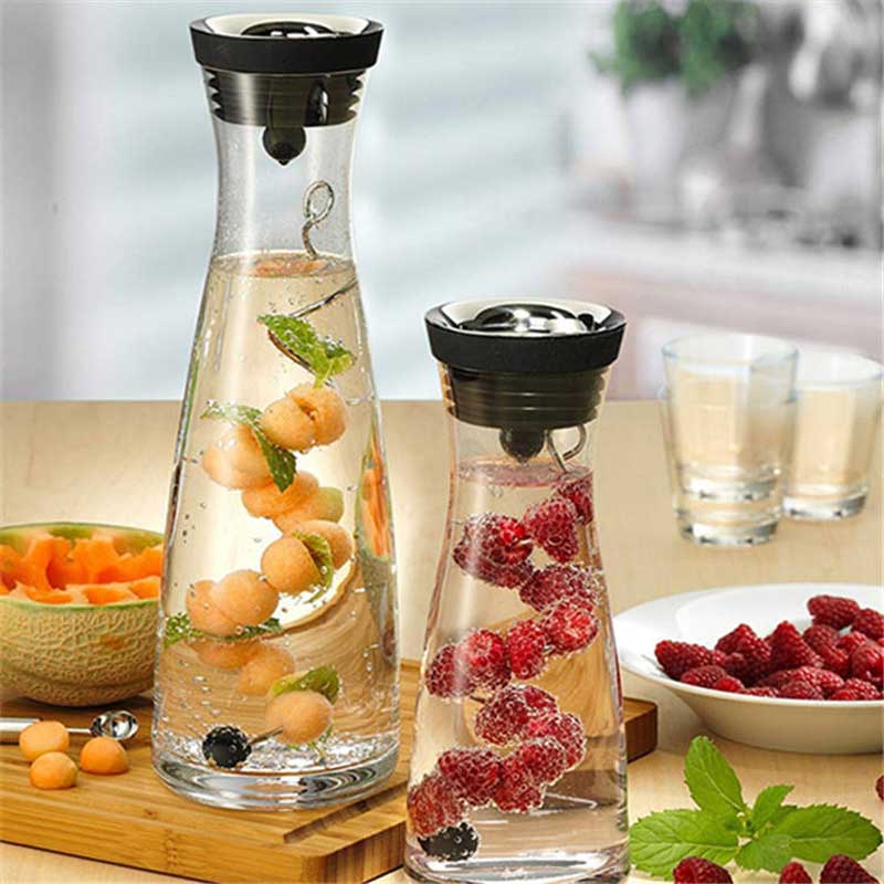800ml Custom Logo Borosilicate Glass Water Pitcher With Lid