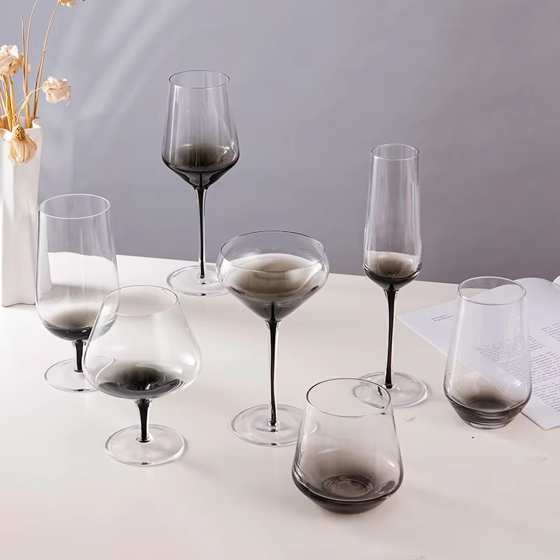 Elegant 230ml Hand Blown Crystal Wine Glass Goblet Set