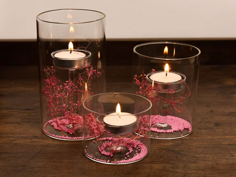 Glass Heat Resistant Handmade Candle Stand Multi-Printing