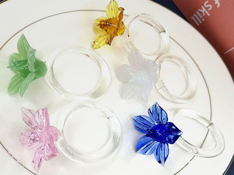 Sunflower Glass Napkin Rings Wedding Napkin Holders Hotel