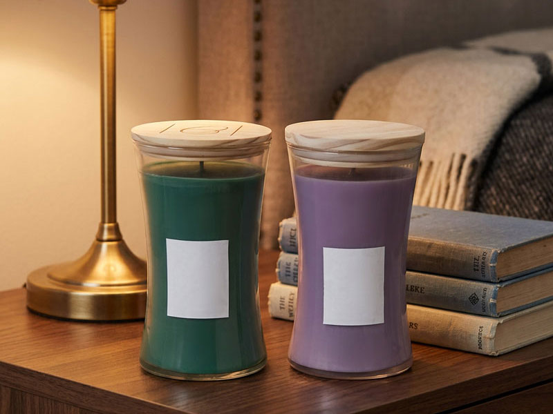Unique Candle Jar Custom Nordic 12oz Clear with Wooden Lid