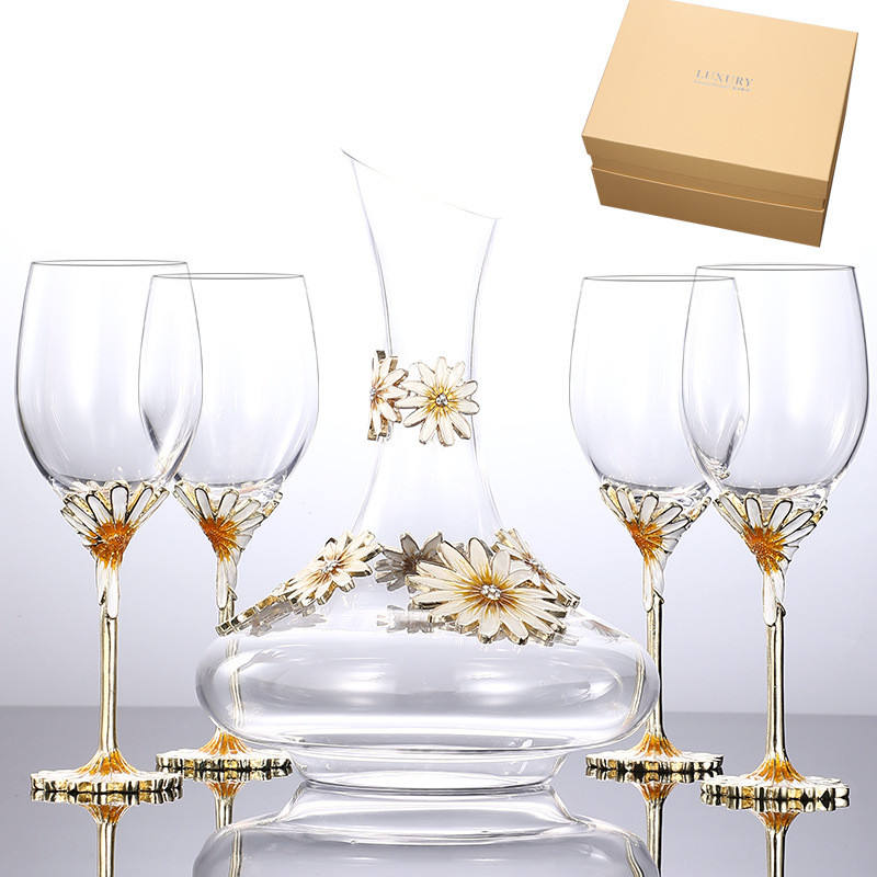 1500ml Luxury Enamel Wedding Goblet Wine Glasses Set