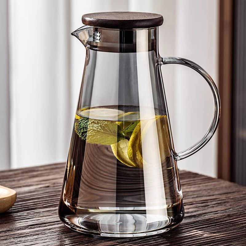 1800ml Modern Style Glass Cold Water Tea Kettle Handle