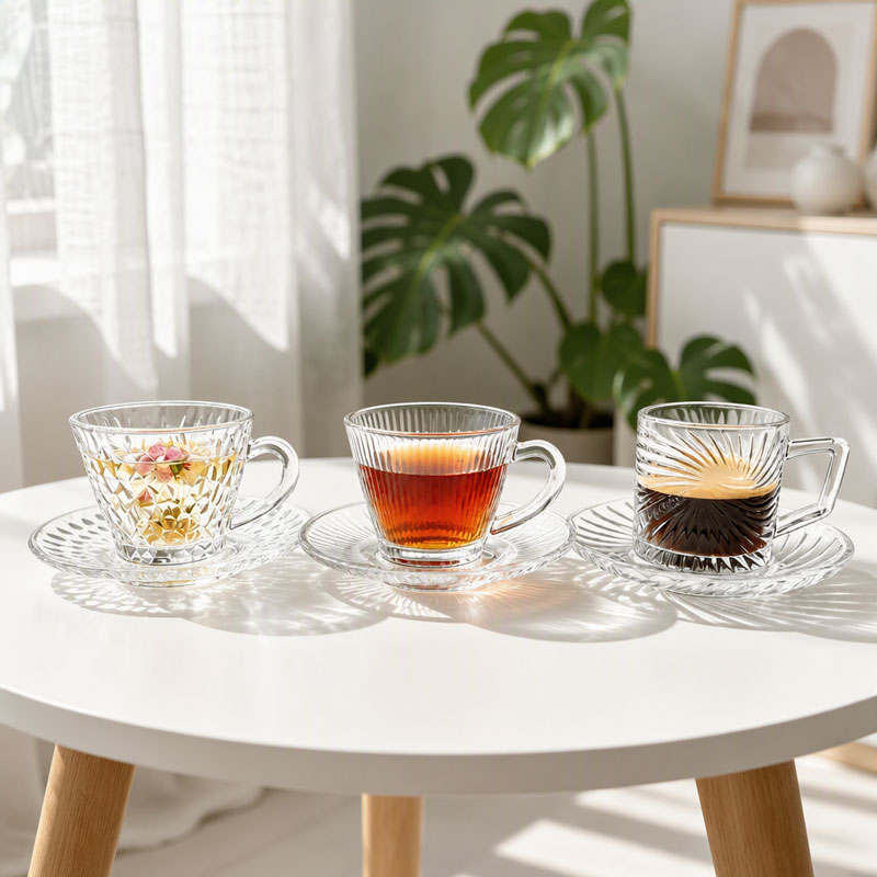 180ml Clear Premium Coffee Mug Set Tea Coffee Serving