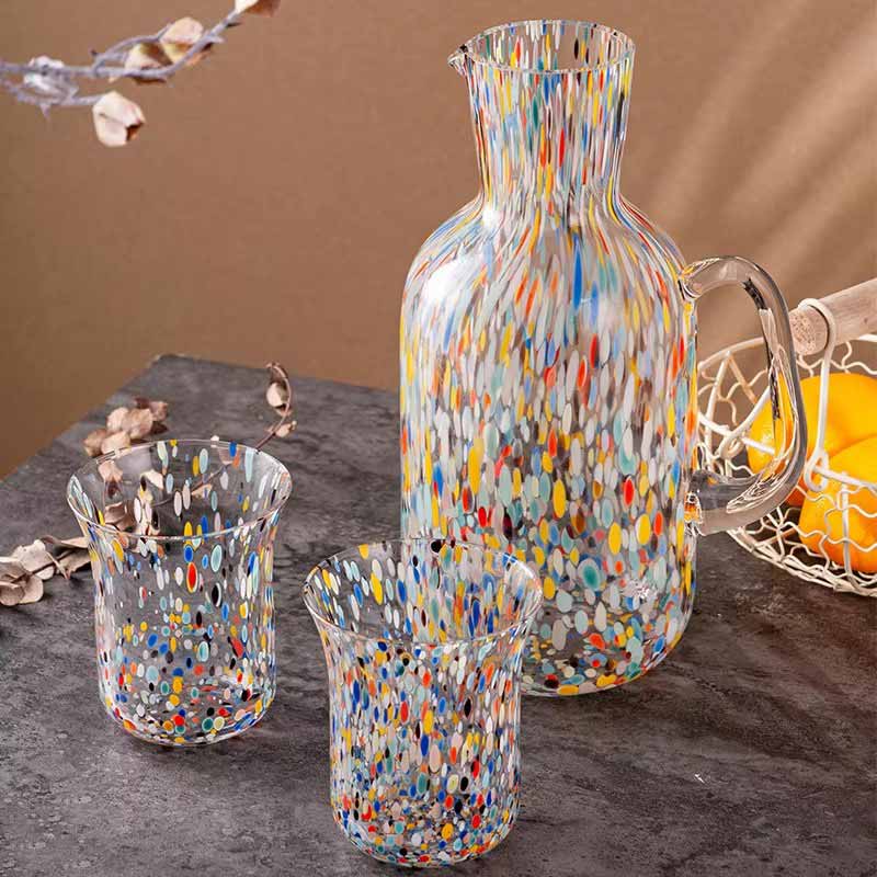 2000ml Handmade Dotted Pitcher Beverage Juice Carafe Set