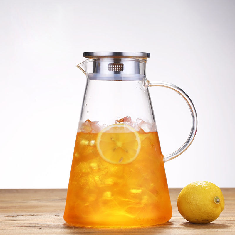 2000ml Kitchen Water Jug Borosilicate Glass Carafe Tea Pitcher