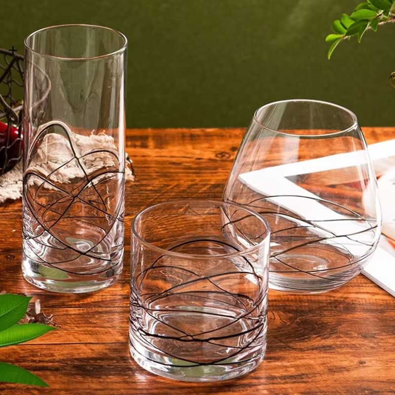 350ml-1000ml Crystal Hand Blown Flute Shape Highball Tumbler