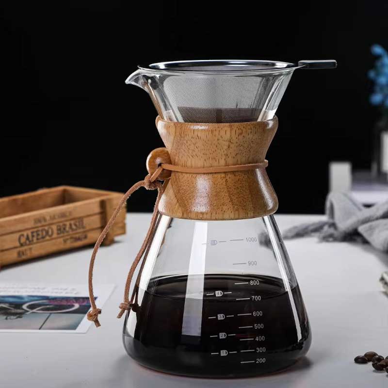 400ml 1000ml High Borosilicate Glass Pour-over Coffee Set