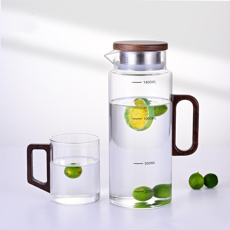 400ml 1400ml Juice Carafe With Handle Empty Glass Pitcher